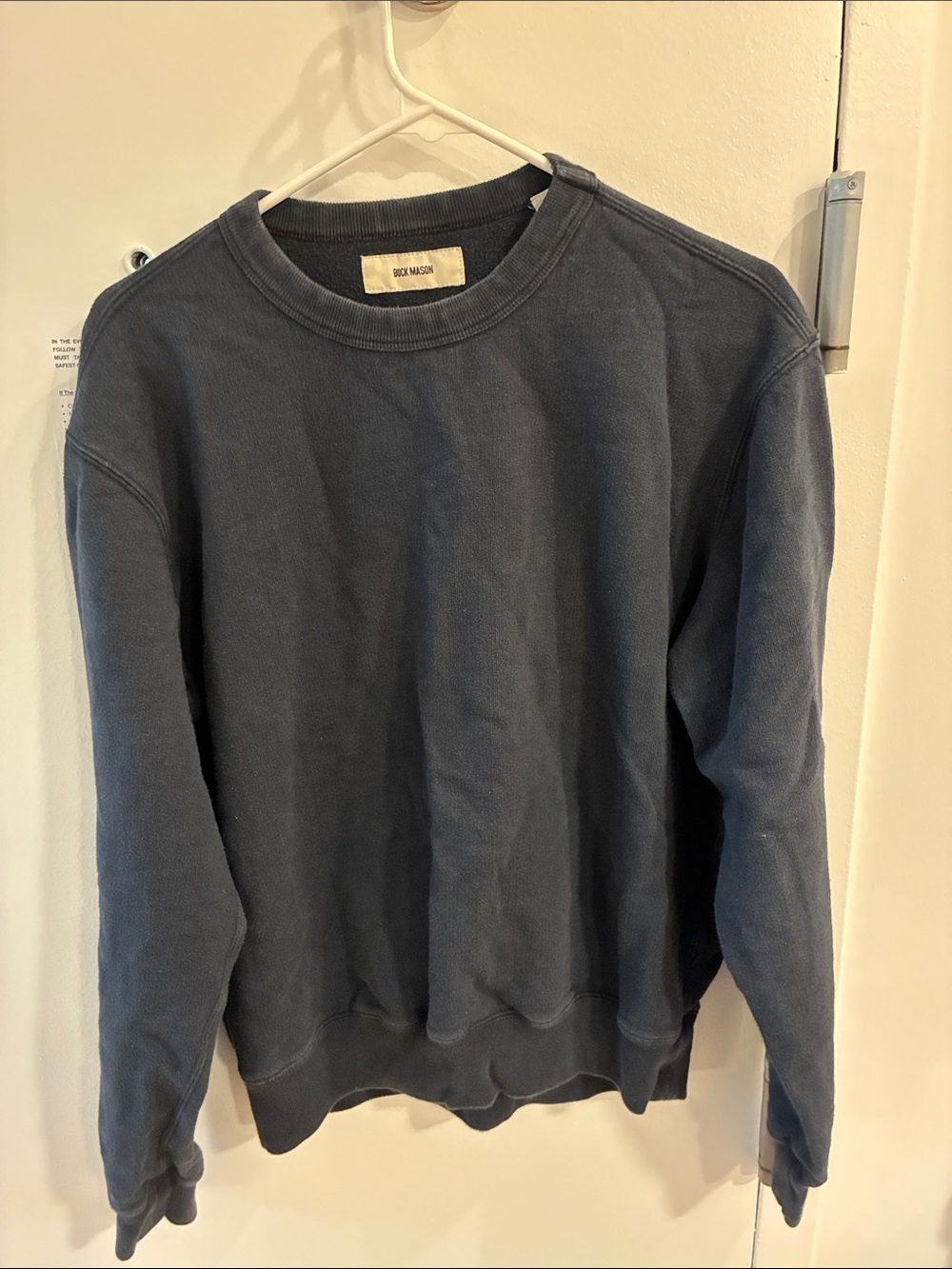 Buck Mason Navy Crewneck Sweatshirt